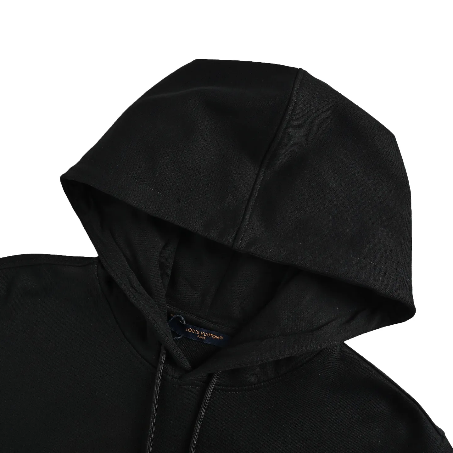 Louis Vuitton/Louis Vuitton embossed leather logo hooded sweatshirt
